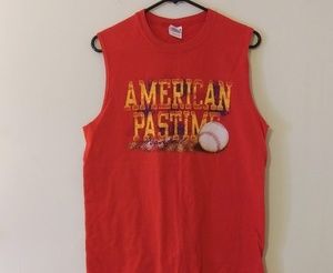 Gildan Red Graphic Tank Top  100% Cotton